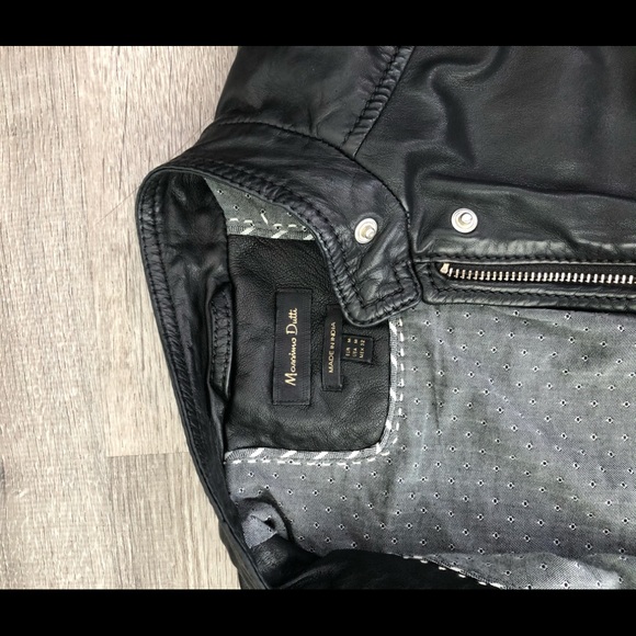 Massimo Dutti Black Leather Jacket - Picture 3 of 5